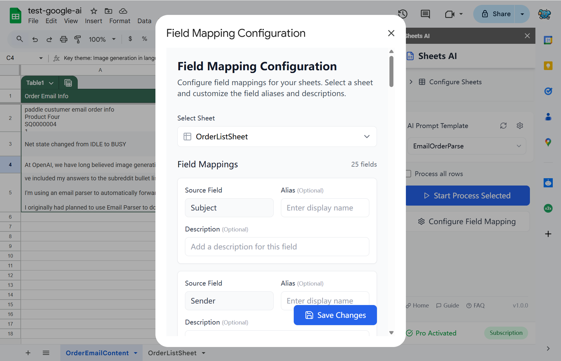 Field Mapping Interface